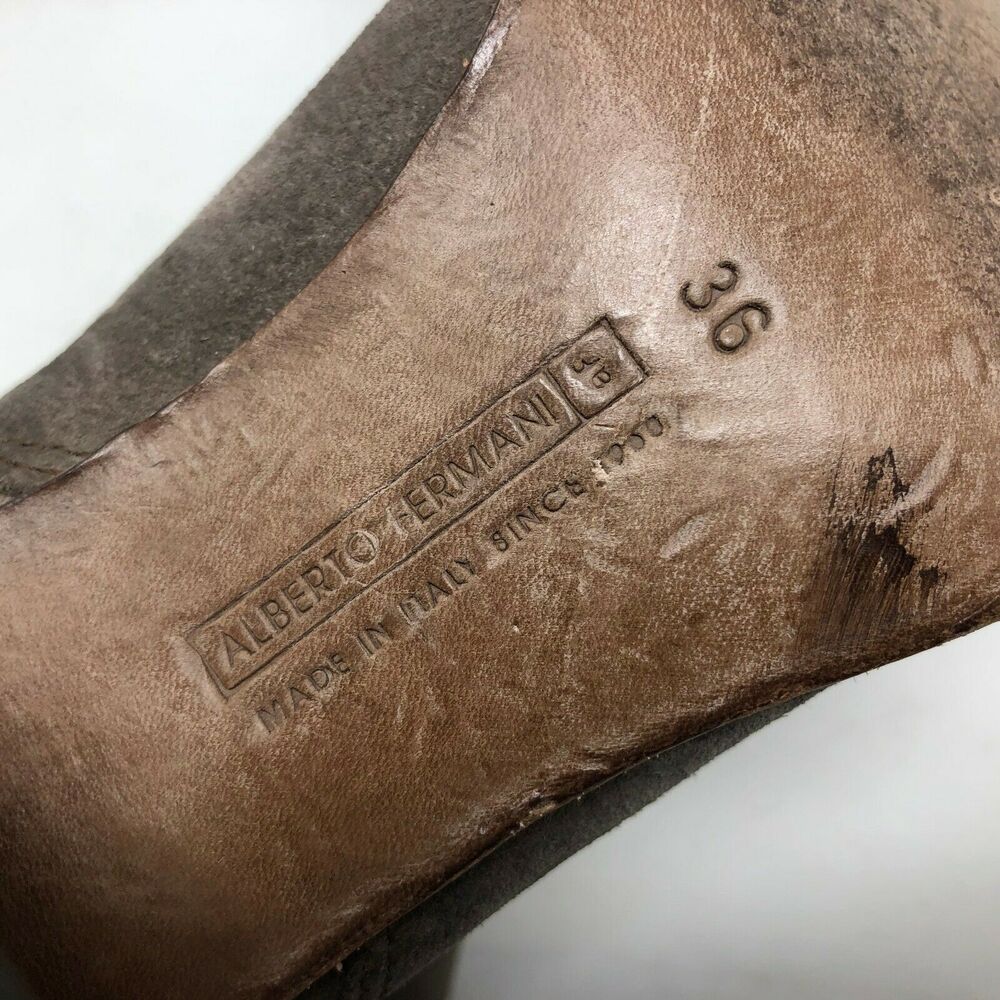 Alberto Fermani Boot Women's 6 Piccola Taupe Gray Suede Heel Bootie - Picture 7 of 8